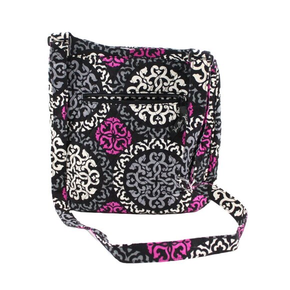 VERA BRADLEY Crossbody Top Zip Multiple Compartments Black Multi Colour Bag - Picture 2 of 4